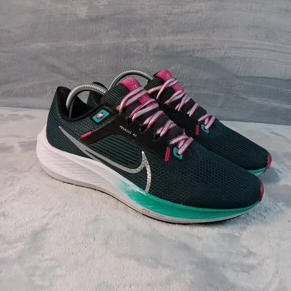 Nike Air Zoom Pegasus 40 Women’s Size 9 Pink Green White Running Shoes - Picture 2 of 16
